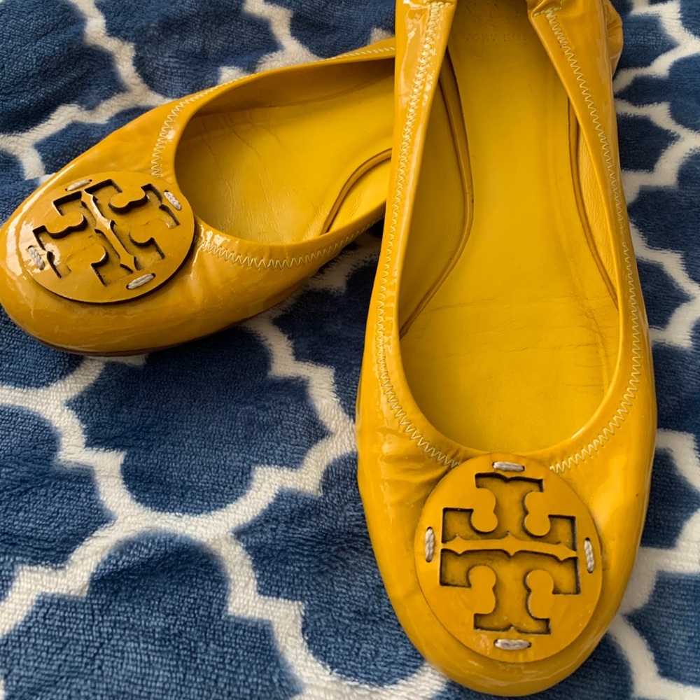 Tory Burch Yellow Patent Ballerina Flats 11